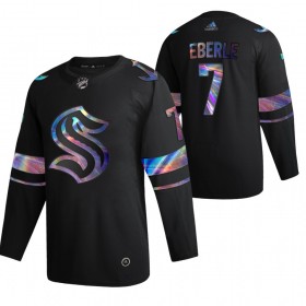 Seattle Kraken tröja Jordan Eberle 7 2021-22 Iriserande holografisk Svart Authentic - NHL Tröjor Herr